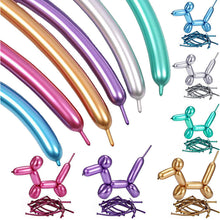 Load image into Gallery viewer, 10pcs Metallic Long Balloons DIY Strip Long Shape Balloon Tying Twist Modeling Balloon for Birthday Wedding Christmas Party