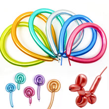 Load image into Gallery viewer, 10pcs Metallic Long Balloons DIY Strip Long Shape Balloon Tying Twist Modeling Balloon for Birthday Wedding Christmas Party
