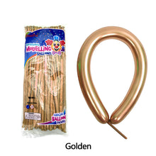 Load image into Gallery viewer, 10pcs Metallic Long Balloons DIY Strip Long Shape Balloon Tying Twist Modeling Balloon for Birthday Wedding Christmas Party