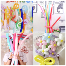 Load image into Gallery viewer, 10pcs Macaron Color Long Balloons DIY Strip Long Shape Balloon Tying Twist Modeling Balloon for Birthday Wedding Christmas Party