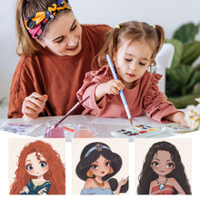 Load image into Gallery viewer, 20*20cm DIY Disney Princesses Painting Framed Canvas Painting Paint By Numbers Digital Painting Drawing Practice Birthday Gift Home Bedroom Wall Decoration