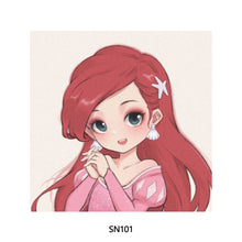 Load image into Gallery viewer, 20*20cm DIY Disney Princesses Painting Framed Canvas Painting Paint By Numbers Digital Painting Drawing Practice Birthday Gift Home Bedroom Wall Decoration