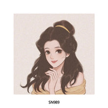 Load image into Gallery viewer, 20*20cm DIY Disney Princesses Painting Framed Canvas Painting Paint By Numbers Digital Painting Drawing Practice Birthday Gift Home Bedroom Wall Decoration