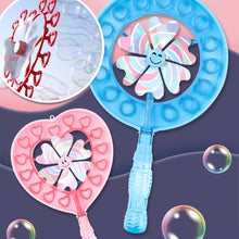 Load image into Gallery viewer, Windmill Bubble Machine Hand-held Manual Blowing Handheld Wand Device Colorful Fairy Children's Toys Boys