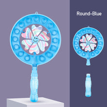 Load image into Gallery viewer, Windmill Bubble Machine Hand-held Manual Blowing Handheld Wand Device Colorful Fairy Children's Toys Boys