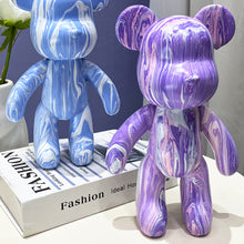Load image into Gallery viewer, Handmade Diy Graffiti Bearbricklys Statue Figure Personality Creative Violent Bear Vinyl Fluid Bear Home Shop Decor