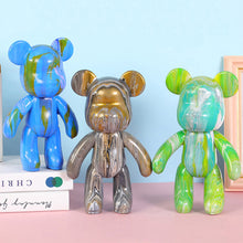 Load image into Gallery viewer, Handmade Diy Graffiti Bearbricklys Statue Figure Personality Creative Violent Bear Vinyl Fluid Bear Home Shop Decor