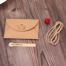 Load image into Gallery viewer, Vintage Kraft Paper Greeting Card DIY Handmade Flower Wish Card Thank You Card Blessing Card Party Invitation Card