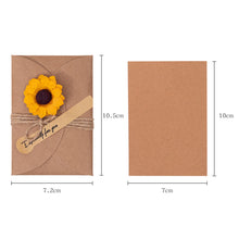 Load image into Gallery viewer, Vintage Kraft Paper Greeting Card DIY Handmade Flower Wish Card Thank You Card Blessing Card Party Invitation Card