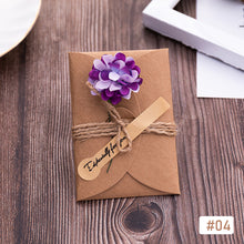 Load image into Gallery viewer, Vintage Kraft Paper Greeting Card DIY Handmade Flower Wish Card Thank You Card Blessing Card Party Invitation Card