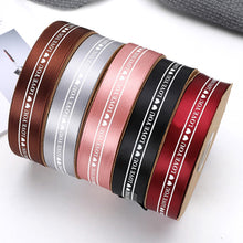 Load image into Gallery viewer, 25mm 45M/Roll Polyester Letter Ribbons Birthday Party Decoration Supplies Gift Box Wrapping Ribbons Handmade Material