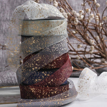 Load image into Gallery viewer, 25mm Polyester Gold Foil Textured Organza Ribbon Birthday Party Decoration Supplies Gift Box Wrapping Ribbons Handmade Material