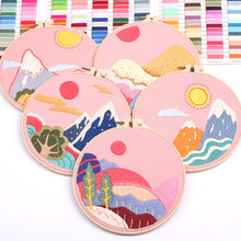 Load image into Gallery viewer, DIY Scenery Embroidery Handcraft Needlework Cross Stitch Kit Cotton Embroidery Painting Embroidery Hoop Home Decor