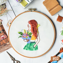 Load image into Gallery viewer, DIY Embroidery Handcraft Needlework Cross Stitch Kit Cotton Embroidery Painting Embroidery Hoop Home Decor