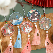 Load image into Gallery viewer, DIY Embroidery Amulet Handcraft DIY Needlework Easy Embroidery Kit Sewing Cloth Material kit Car Pendant
