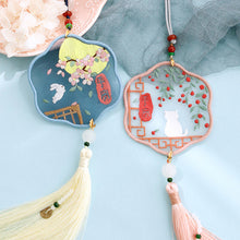 Load image into Gallery viewer, DIY Embroidery Amulet Handcraft DIY Needlework Easy Embroidery Kit Sewing Cloth Material kit Car Pendant