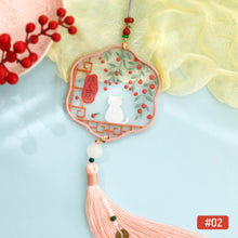 Load image into Gallery viewer, DIY Embroidery Amulet Handcraft DIY Needlework Easy Embroidery Kit Sewing Cloth Material kit Car Pendant