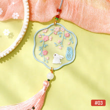 Load image into Gallery viewer, DIY Embroidery Amulet Handcraft DIY Needlework Easy Embroidery Kit Sewing Cloth Material kit Car Pendant