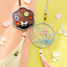 Load image into Gallery viewer, Handmade Embroidered Amulet DIY Needlework Easy Embroidery Kit Sewing Cloth Material kit Car Pendant