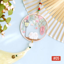 Load image into Gallery viewer, Handmade Embroidered Amulet DIY Needlework Easy Embroidery Kit Sewing Cloth Material kit Car Pendant