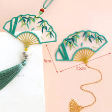 Load image into Gallery viewer, Handmade Embroidered Amulet DIY Needlework Easy Embroidery Kit Sewing Cloth Material kit Bookmarks Pendant