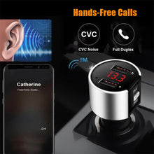 Load image into Gallery viewer, Bluetooth FM Transmitter Audio Aux Modulator Dual USB Fast Car Charger Bluetooth Handsfree Calling Car Kit Car Radio MP3 Player