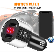 Load image into Gallery viewer, Bluetooth FM Transmitter Audio Aux Modulator Dual USB Fast Car Charger Bluetooth Handsfree Calling Car Kit Car Radio MP3 Player