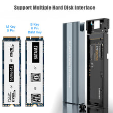 Load image into Gallery viewer, SSD M2 NVMe Case,Dual Protocol M.2 NVME PCIe NGFF SATA M2 SSD Adapter Case HD Externo for 2230 2242 2260 2280 M.2 SSD RTL9210B