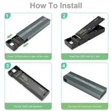 Load image into Gallery viewer, SSD M2 NVMe Case,Dual Protocol M.2 NVME PCIe NGFF SATA M2 SSD Adapter Case HD Externo for 2230 2242 2260 2280 M.2 SSD RTL9210B