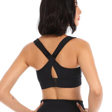Load image into Gallery viewer, Women Sports Bras Tights Crop Top Yoga Vest Front Zipper Plus Size Adjustable Strap Shockproof Yoga Fitness Athletic Brassiere