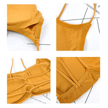 Load image into Gallery viewer, Women Beauty Back Yoga Bra Padded Sports Bra Removable Workout Bra Cross Back Sport Fitness Bra Elastic Thin Shoulder Strap