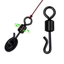 Load image into Gallery viewer, 25/50/100 pcs Bearing Swivel Fishing Connector Q-Shaped Quick Change Swivels For Carp Fishing Terminal Tackle Accessories
