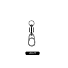 Load image into Gallery viewer, 50/100pcs Bearing Swivel Oval Split Rings Stainless Steel Hooked Snap Rolling Swivel Lure Connector Fishing Accessories