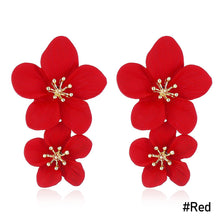 Load image into Gallery viewer, 1 Pair Personality Trend Multicolor Double Layer Flower Stud Earrings Simple Sweet Earrings Women Earrings Jewelry Gifts