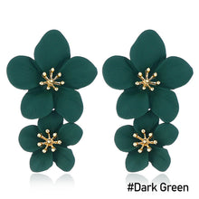 Load image into Gallery viewer, 1 Pair Personality Trend Multicolor Double Layer Flower Stud Earrings Simple Sweet Earrings Women Earrings Jewelry Gifts