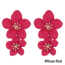 Load image into Gallery viewer, 1 Pair Personality Trend Multicolor Double Layer Flower Stud Earrings Simple Sweet Earrings Women Earrings Jewelry Gifts