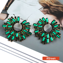 Load image into Gallery viewer, 1 Pair Geometric C-shaped Rhinestone Large Stud Earrings Alloy Colored Diamonds Irregular Sunflower Temperament Earrings Jewelry Gifts