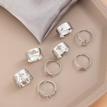 Load image into Gallery viewer, 2pcs/set Creative Personality Flame Dinosaur Punk Couple Ring Simple Open Women Men Couple Ring Jewelry Accessories Gifts