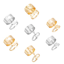 Load image into Gallery viewer, 2pcs/set Creative Personality Flame Dinosaur Punk Couple Ring Simple Open Women Men Couple Ring Jewelry Accessories Gifts
