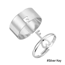 Load image into Gallery viewer, 2pcs/set Creative Personality Flame Dinosaur Punk Couple Ring Simple Open Women Men Couple Ring Jewelry Accessories Gifts