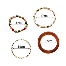 Load image into Gallery viewer, 4pcs/set Fashion Vintage Personality Beaded Ring Summer Simple Resin Rice Beads Ring Women Jewelry Gifts Accessories