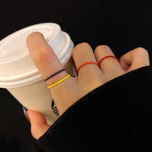 Load image into Gallery viewer, Color Thin Ring Female Summer Fashion All-match Cute Simple Candy Color Fashion Personality Female Wind Tail Ring Jewelry