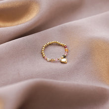 Load image into Gallery viewer, Fashion Elastic Heart Ring Beaded Pearl Ring Imitation Pearls Stacking Knuckle Rings Rice Beads Ring Women Jewelry Accessories Gifts