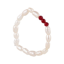 Load image into Gallery viewer, Fashion Elastic Heart Ring Beaded Pearl Ring Imitation Pearls Stacking Knuckle Rings Rice Beads Ring Women Jewelry Accessories Gifts