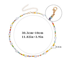 Load image into Gallery viewer, Bohemian Fashion Multicolored Rice Beads Necklace Imitation Pearl Clavicle Choker Beaded Necklace Women Jewelry Gifts