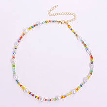Load image into Gallery viewer, Bohemian Fashion Multicolored Rice Beads Necklace Imitation Pearl Clavicle Choker Beaded Necklace Women Jewelry Gifts