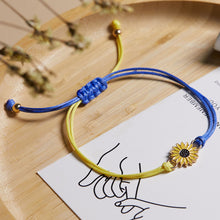 Load image into Gallery viewer, Fashion Couple Contrasting Colors Daisy Bracelets Wrist Chain Bracelets Yellow Blue Creative Romantic Rope Women Men Jewelry Gifts