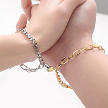 Load image into Gallery viewer, Fashion Couple Splicing Love Heart Magnets Bracelets Punk Wrist Chain Bracelets Creative Romantic Rope Women Men Jewelry Gifts