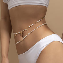 Load image into Gallery viewer, Cute Boho Handwoven Beaded Waist Chain Women Butterfly Pendant Elastic Belly Belt Chain Fashion Body Jewelry Spring Summer Gifts
