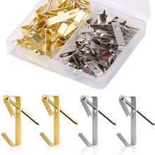 Load image into Gallery viewer, 30Sets 20LB Golden Heavy Duty Picture Hangers with Nails Photo Frame Hooks Drywall Oil Painting Mirror Picture Hanging Hook